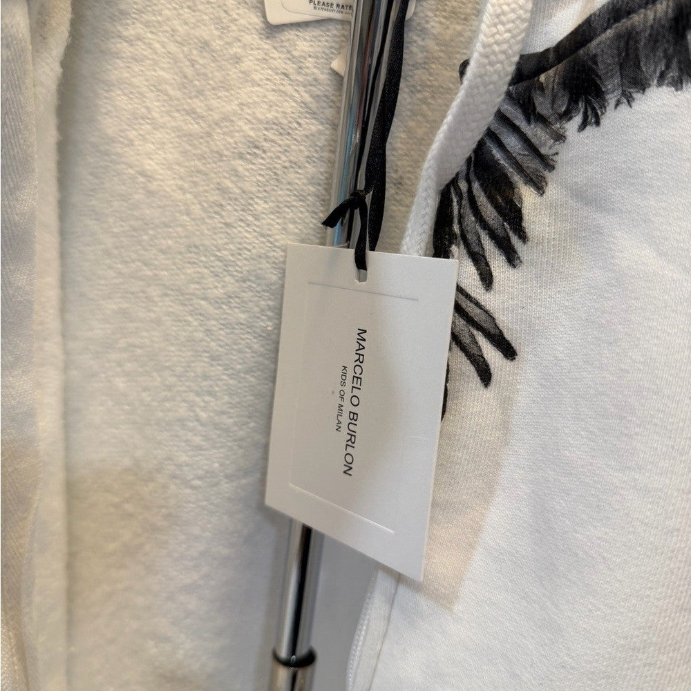 Marcelo Burlon kids - White Hoodie with Black and Yellow Owl Design