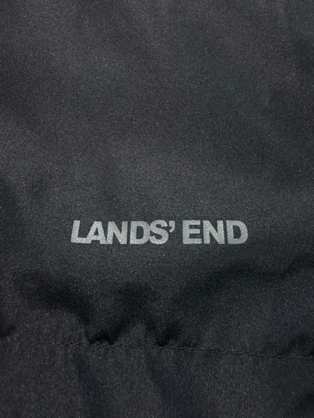 NWT Lands End Waterproof Hooded Rain Jacket Women Large Black Long Sleeve Zipper