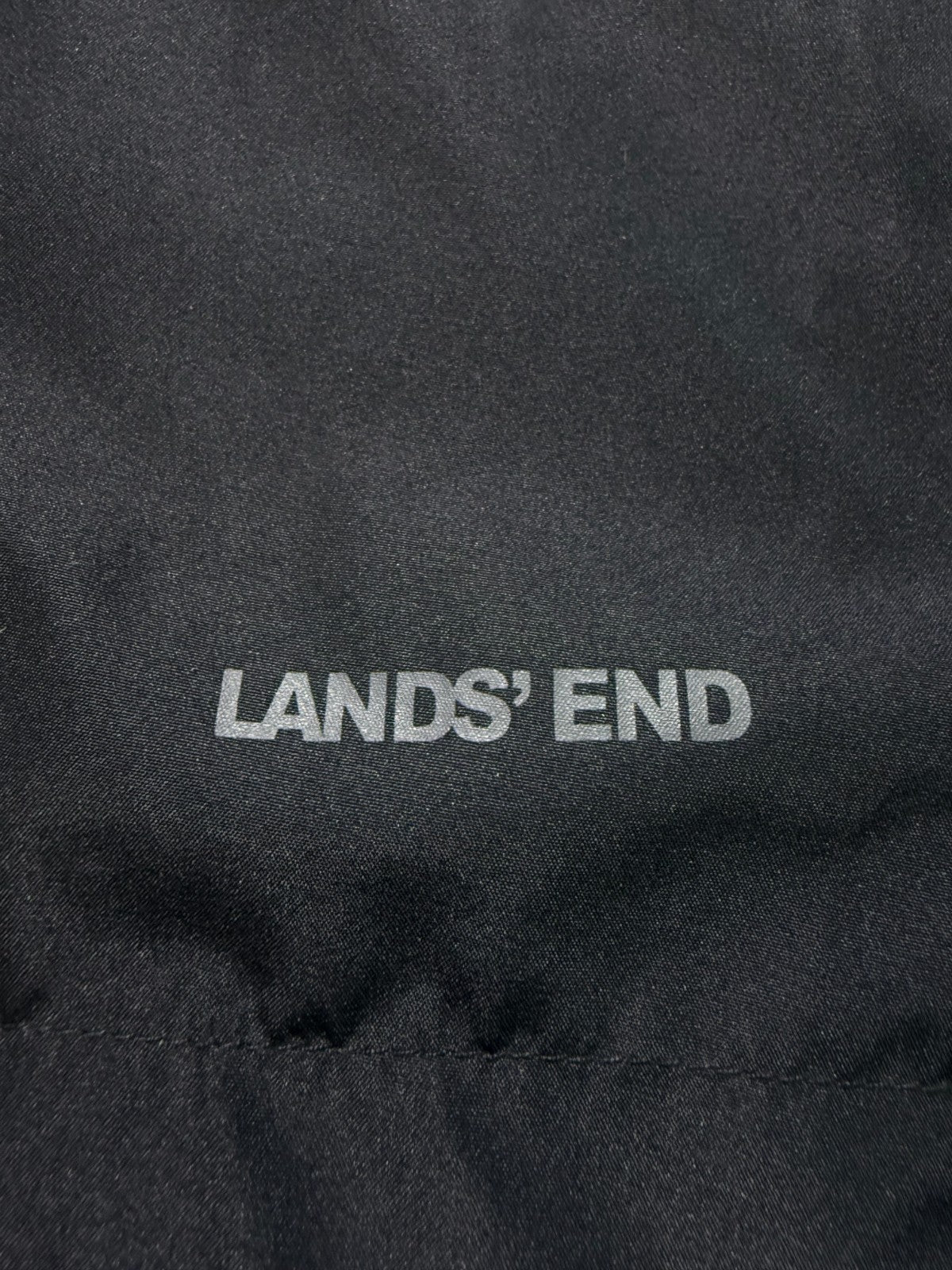 NWT Lands End Waterproof Hooded Rain Jacket Women Large Black Long Sleeve Zipper