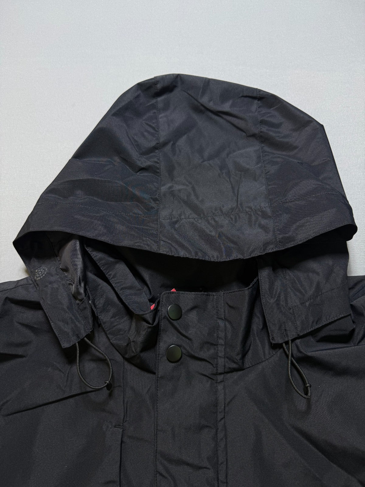 NWT Lands' End Waterproof Hooded Rain Jacket Women XL Black Long Sleeve Full Zip