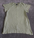 Gap Maternity Split Neck Swing Dress Women XL Green Short-Sleeve Ruffled Collar