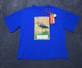 NWT Heron Preston Graphic Print Oversized T-Shirt Men's Large Blue Short Sleeve