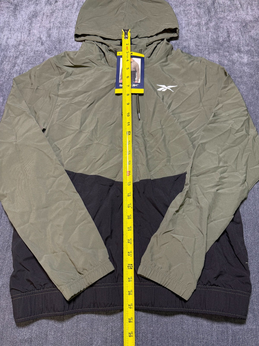 Reebok Full-Zip Color Block Adjustable Hood Training Woven Jacket Men's Medium
