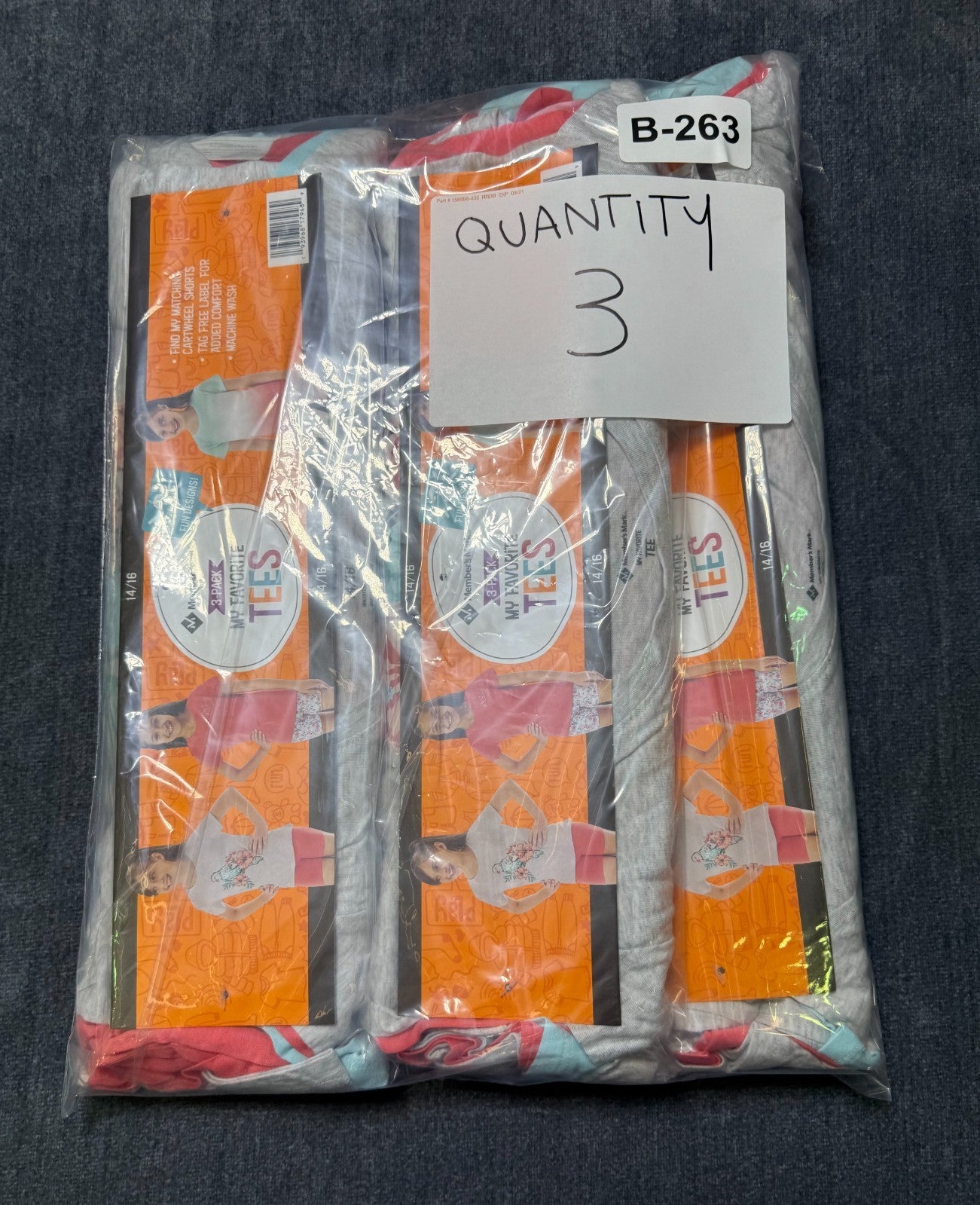 NWT Member's Mark My Favorite T-Shirts Girls 14/16 Multi Short Sleeve - Lot of 3