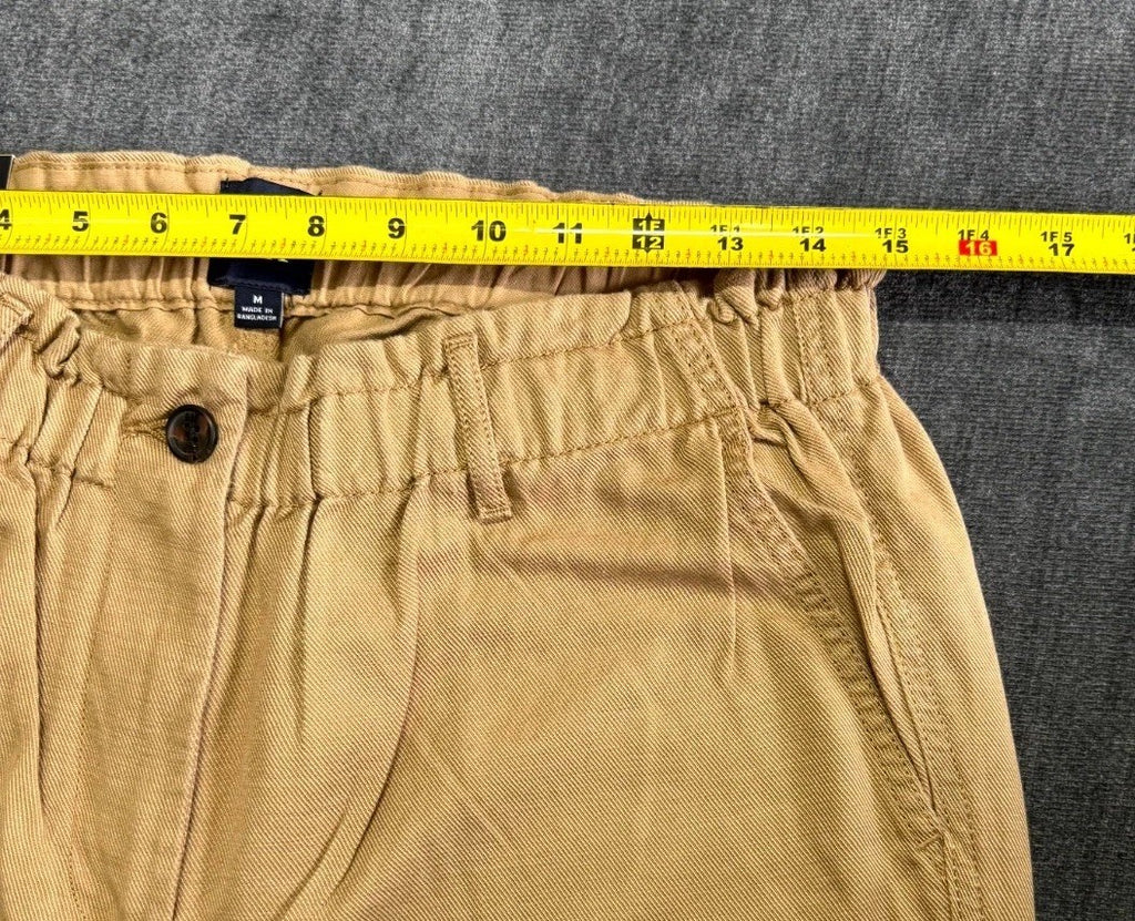 NWT Gap Easy Twill Pant Women's Medium Beige Straight Leg Elastic Waist Pull-On