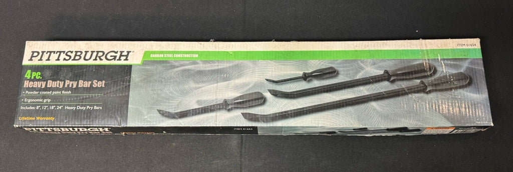 Pittsburgh Pry Bar Tool Set 4-Piece Heavy Duty High Carbon Steel Ergonomic Grip