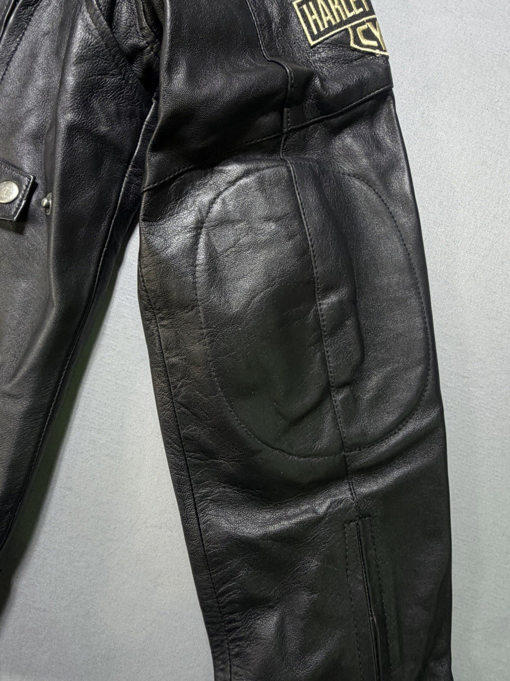 Real Leather Harley Davidson Men's XL Embroidered Motorcycle Biker Jacket