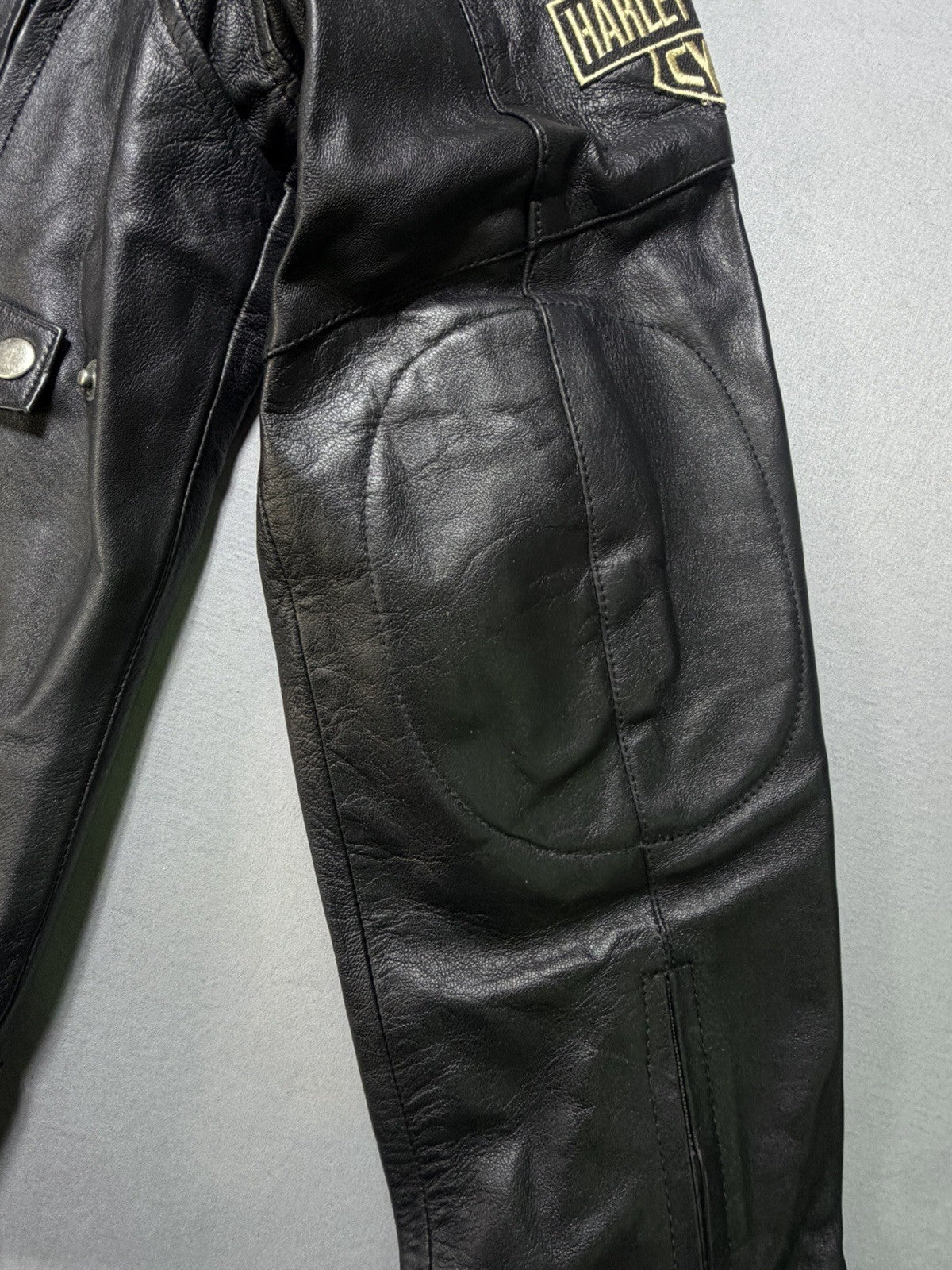Real Leather Harley Davidson Men's XL Embroidered Motorcycle Biker Jacket