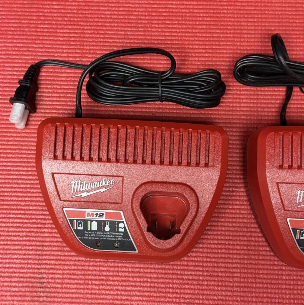 Milwaukee M12 Battery Charger 48-59-2401 12V Genuine 2 Pc Lot New Fast Shipping
