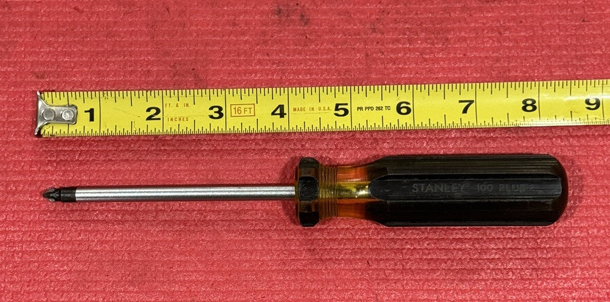 Vintage STANLEY 100 PLUS 8" Phillip Screwdriver Made In USA