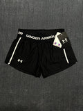 NWT Under Armour Tech Play Up 2-in-1 Shorts Girls' Small Black Elastic Waist