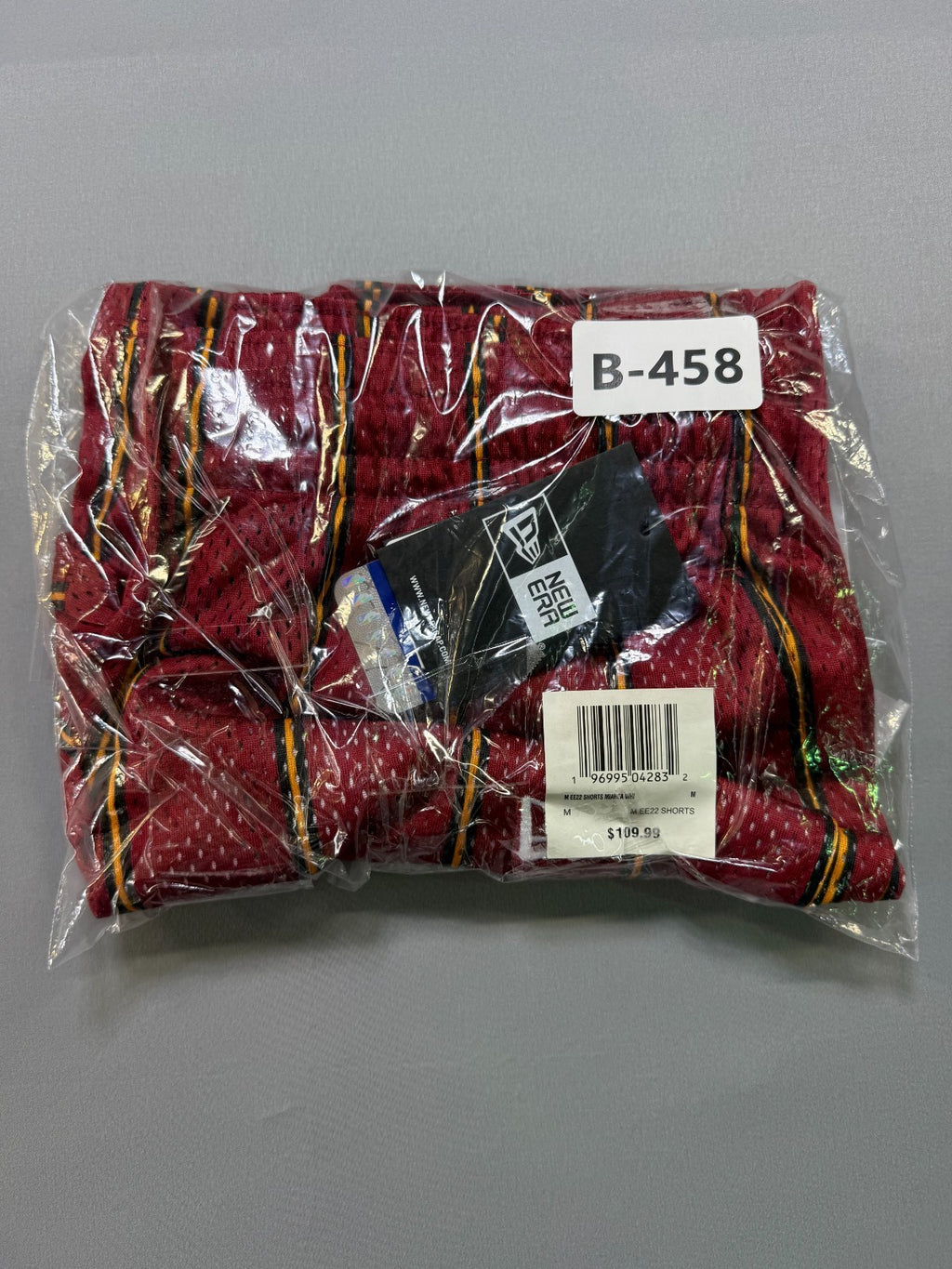 New Era Eric Emanuel X NBA Miami Heat Men’s Shorts Medium Red Striped Basketball