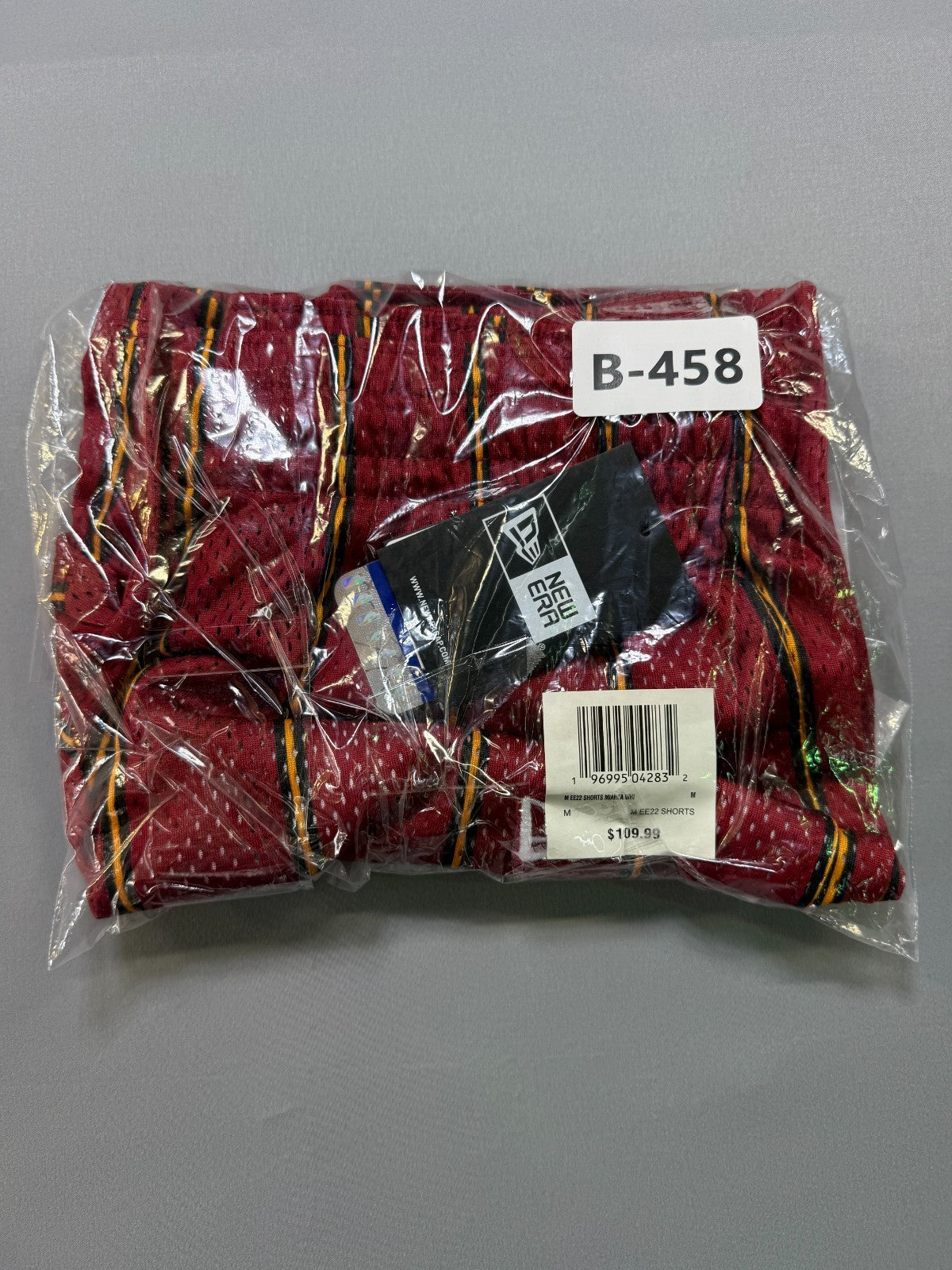 New Era Eric Emanuel X NBA Miami Heat Men’s Shorts Medium Red Striped Basketball