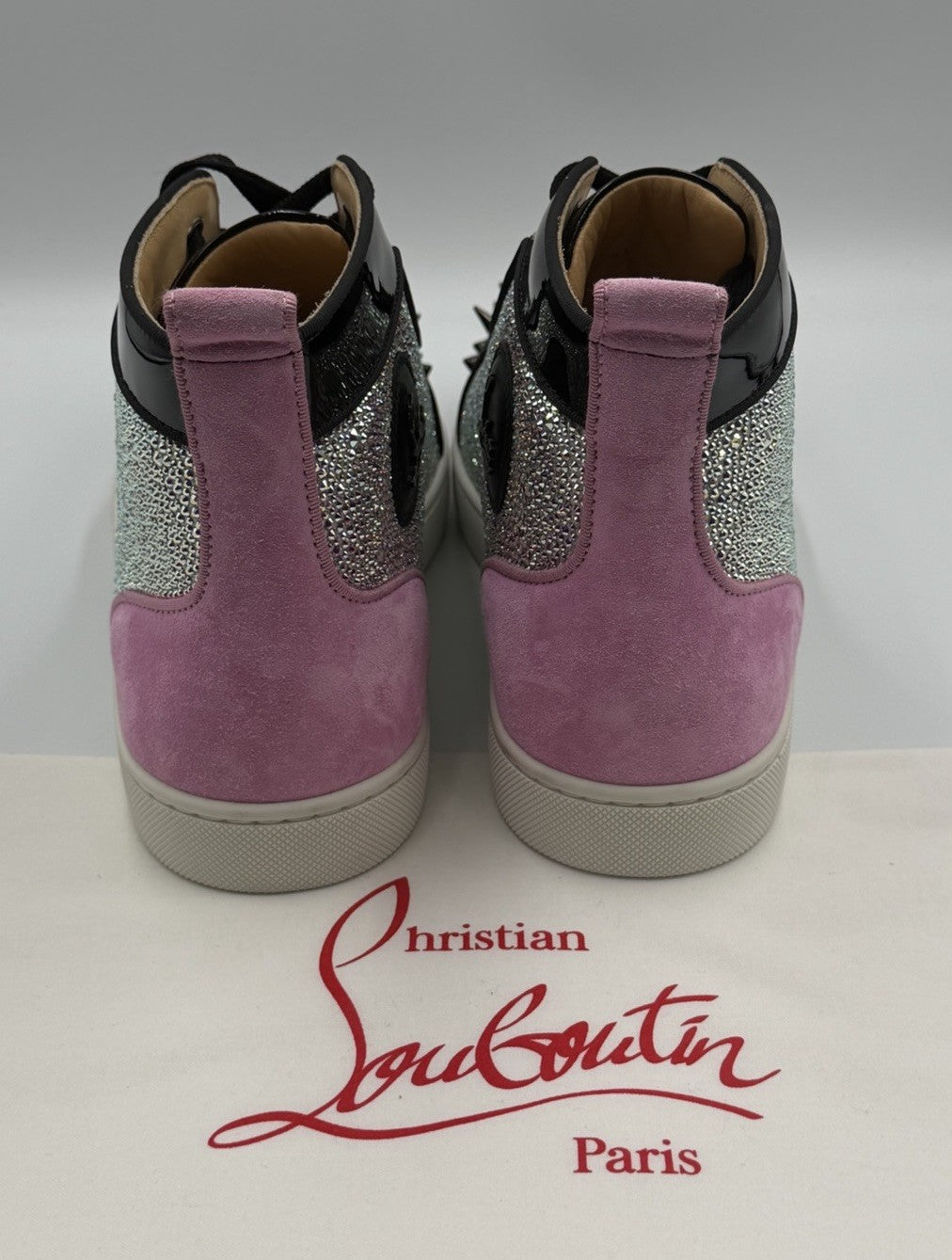 CHRISTIAN LOUBOUTIN Louis Strass Sneakers Pink High Swarovski Size 43 EU, 10 US