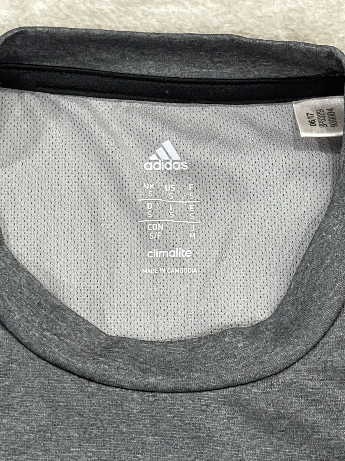 Adidas Climalite Grey Dry Fit Short Sleeve Shirt, Men’s T-shirt Small (S)
