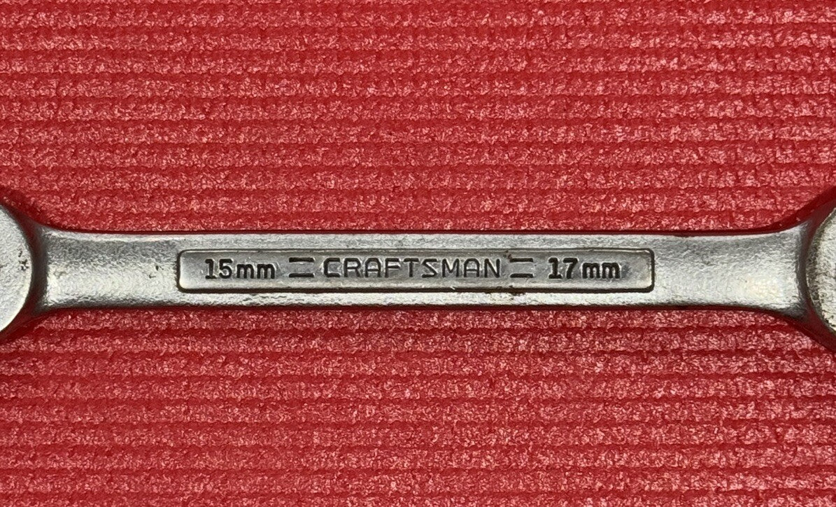 Craftsman Tools V 44178 15mm x 17mm Metric Double Flare Nut Wrench 6 Point USA