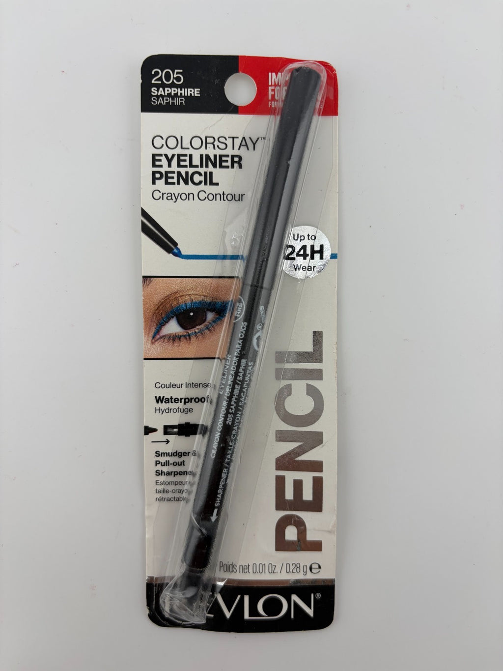 Revlon Colorstay 24HR Wear Built-in Sharpener Eyeliner Pencil 205 Sapphire Black