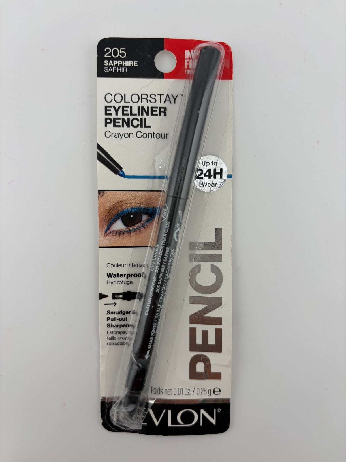 Revlon Colorstay 24HR Wear Built-in Sharpener Eyeliner Pencil 205 Sapphire Black