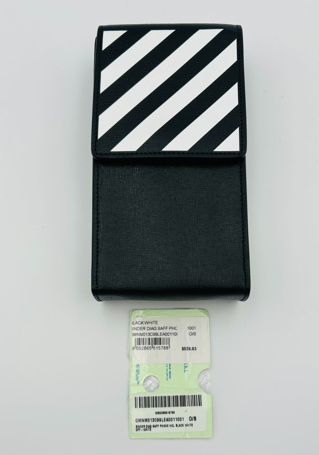Off-White Binder Diagonal Stripe Print Phone Holder Men Black/White Lightweight