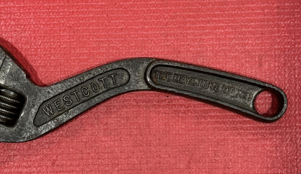 Vintage Westcott No. 80, 10 Inch S-Curved Adjustable Wrench Keystone Mfg Co. USA