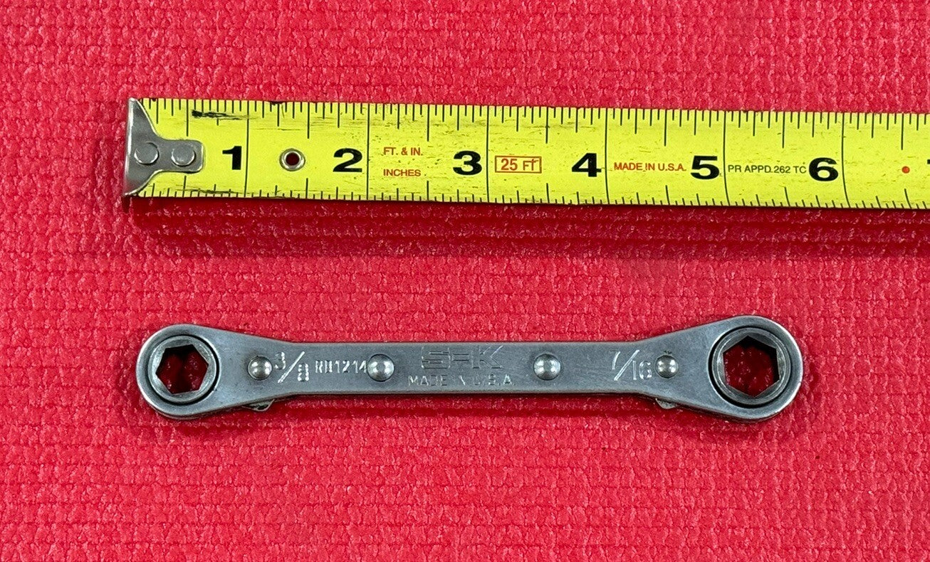 S-K Tools RB1214 3/8" X 7/16" Ratcheting Box End Wrench 6PT Made in USA Sk