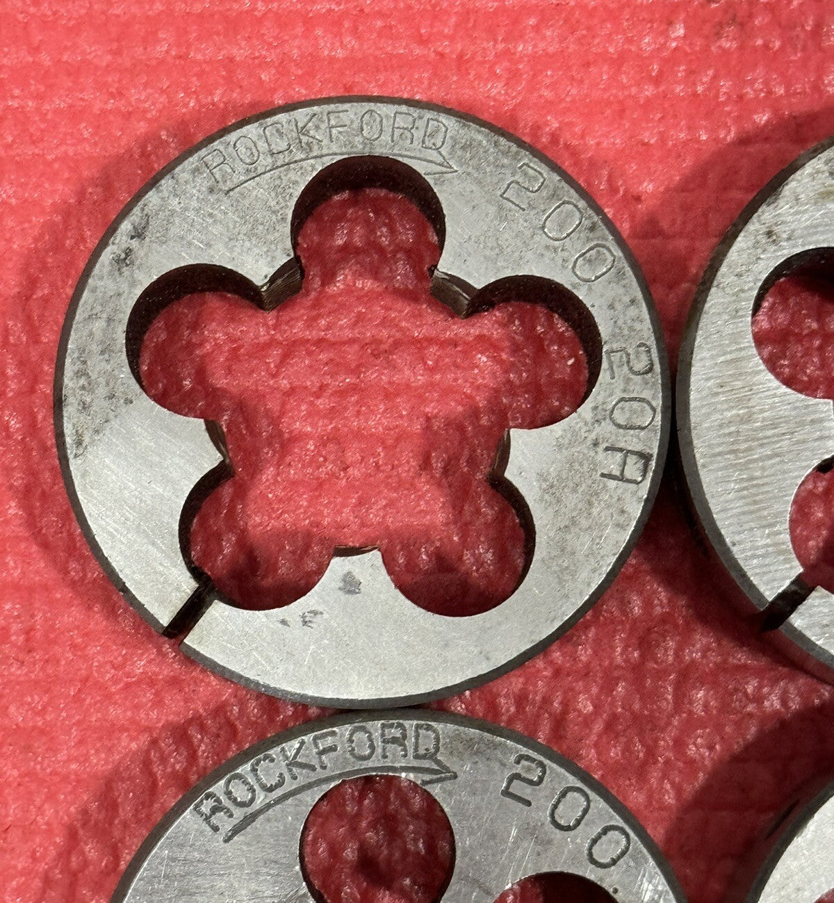 ROCKFORD 200 straight pipe split die 4 Pc Set 20A,20B,20D,20E