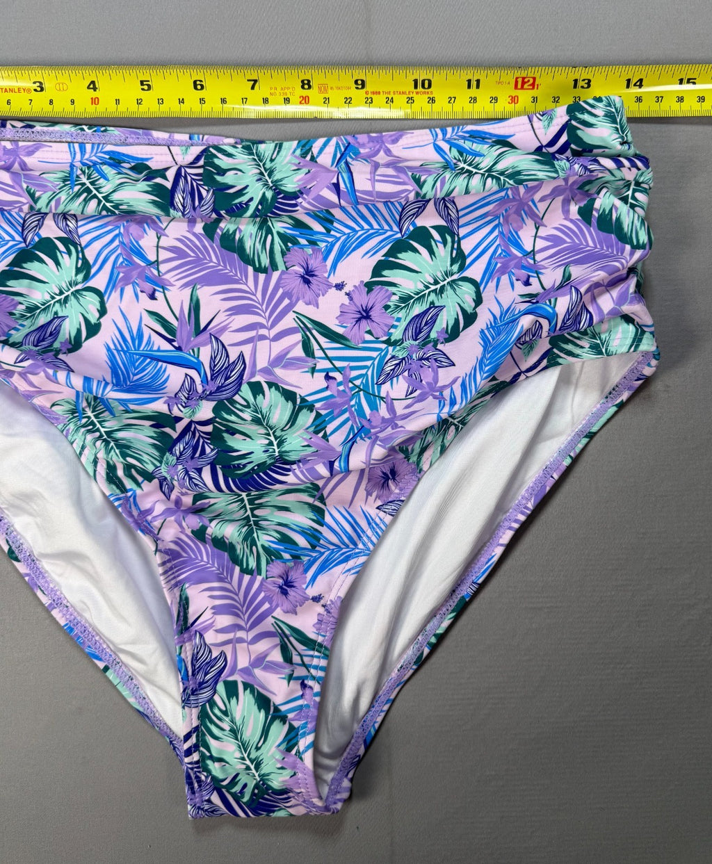 B2Prity Tankini Swimsuit Women's Medium Purple Tropical Floral Summer Beach