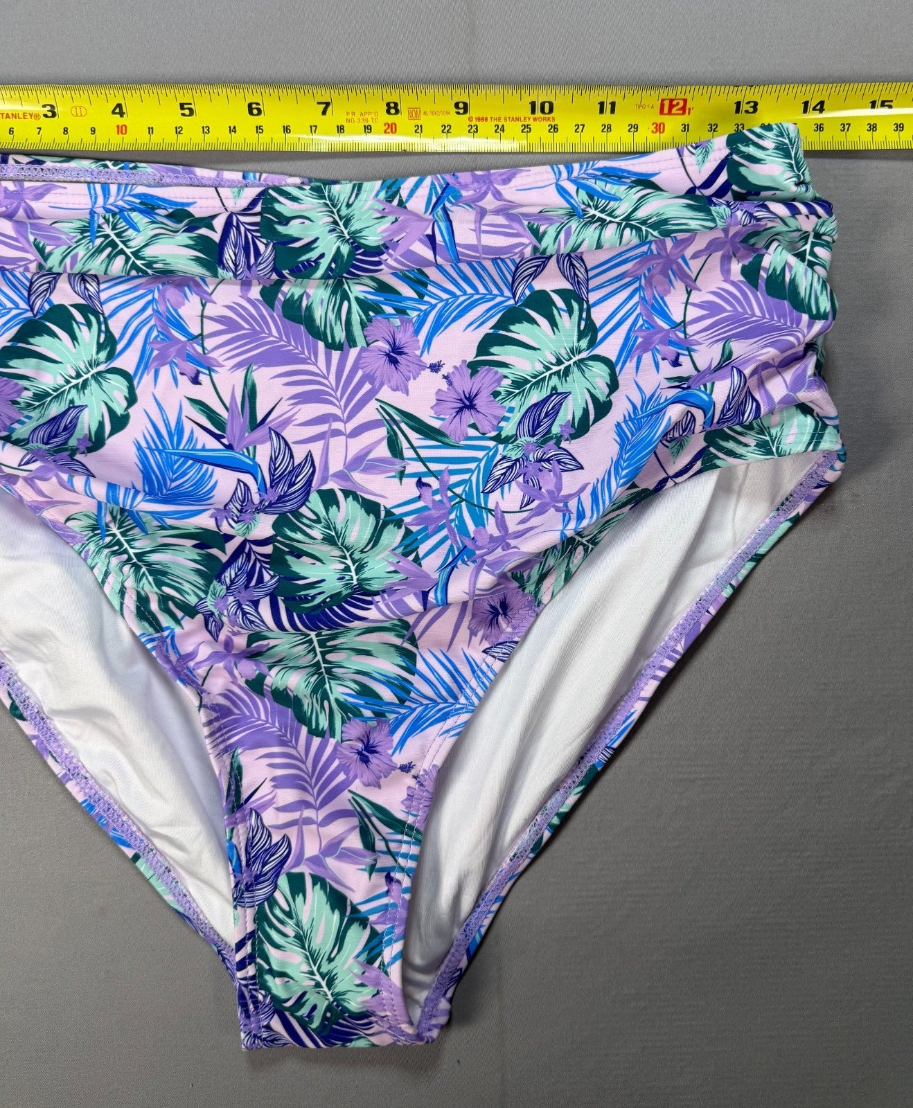 B2Prity Tankini Swimsuit Women's Medium Purple Tropical Floral Summer Beach