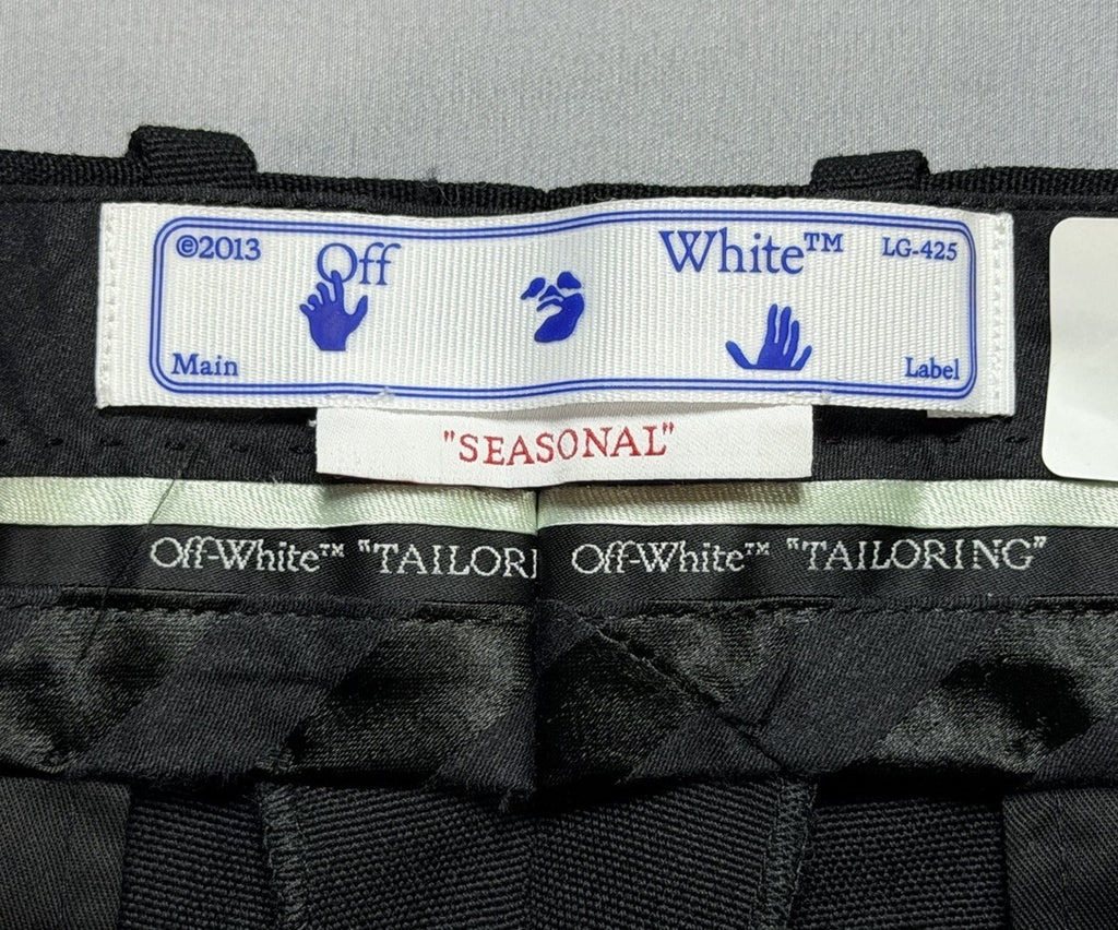 NEW Off-White Seasonal Pants Black Buckle Dry Wool Slim Men's Size 52   $1317.00