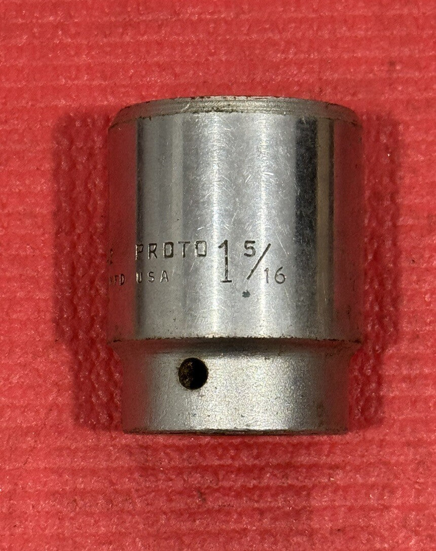 Vintage Proto 5542, 3/4" Drive Chrome 1-5/16" Socket 12PT Made in USA