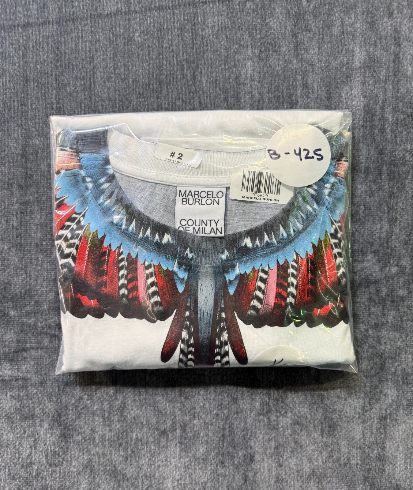 NWT Marcelo Burlon Icon Wings Sweatshirt Men's XL White Regular Fit Crew Neck