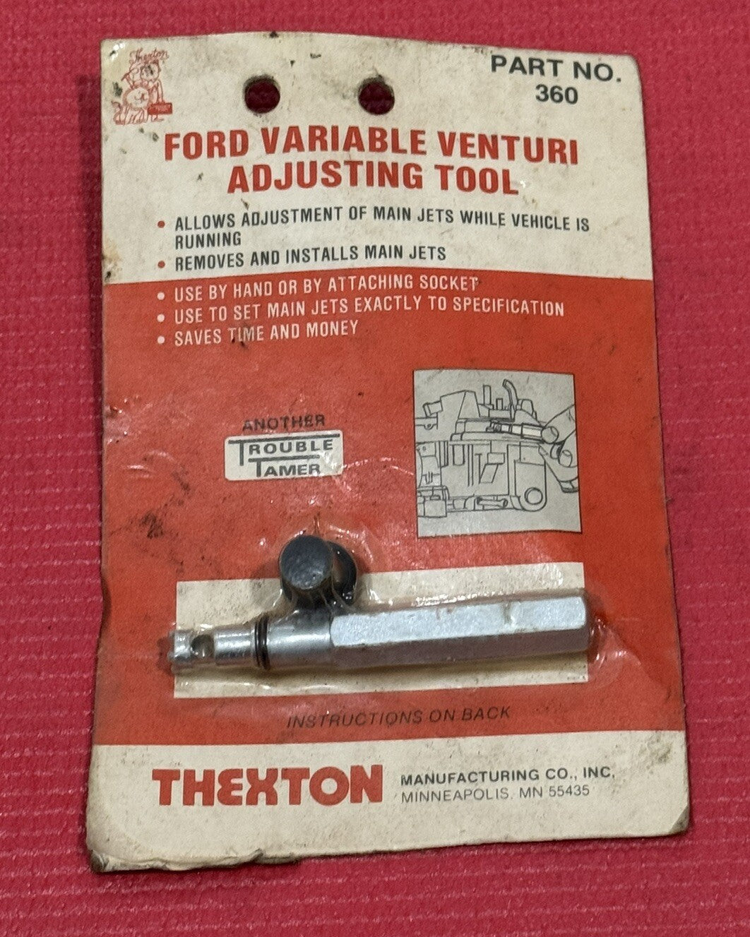 Thexton 360 Ford Variable Venturi Main Jet Adjusting / Removal Install Tool