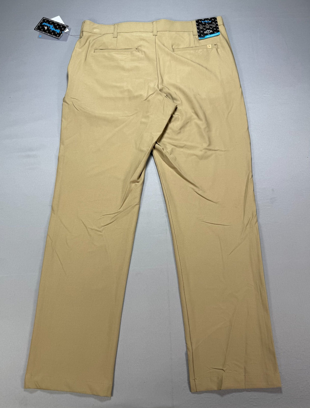 NWT Birdie Bound Golf Pants Men's 34X30 Beige Flat Front Lightweight Performance