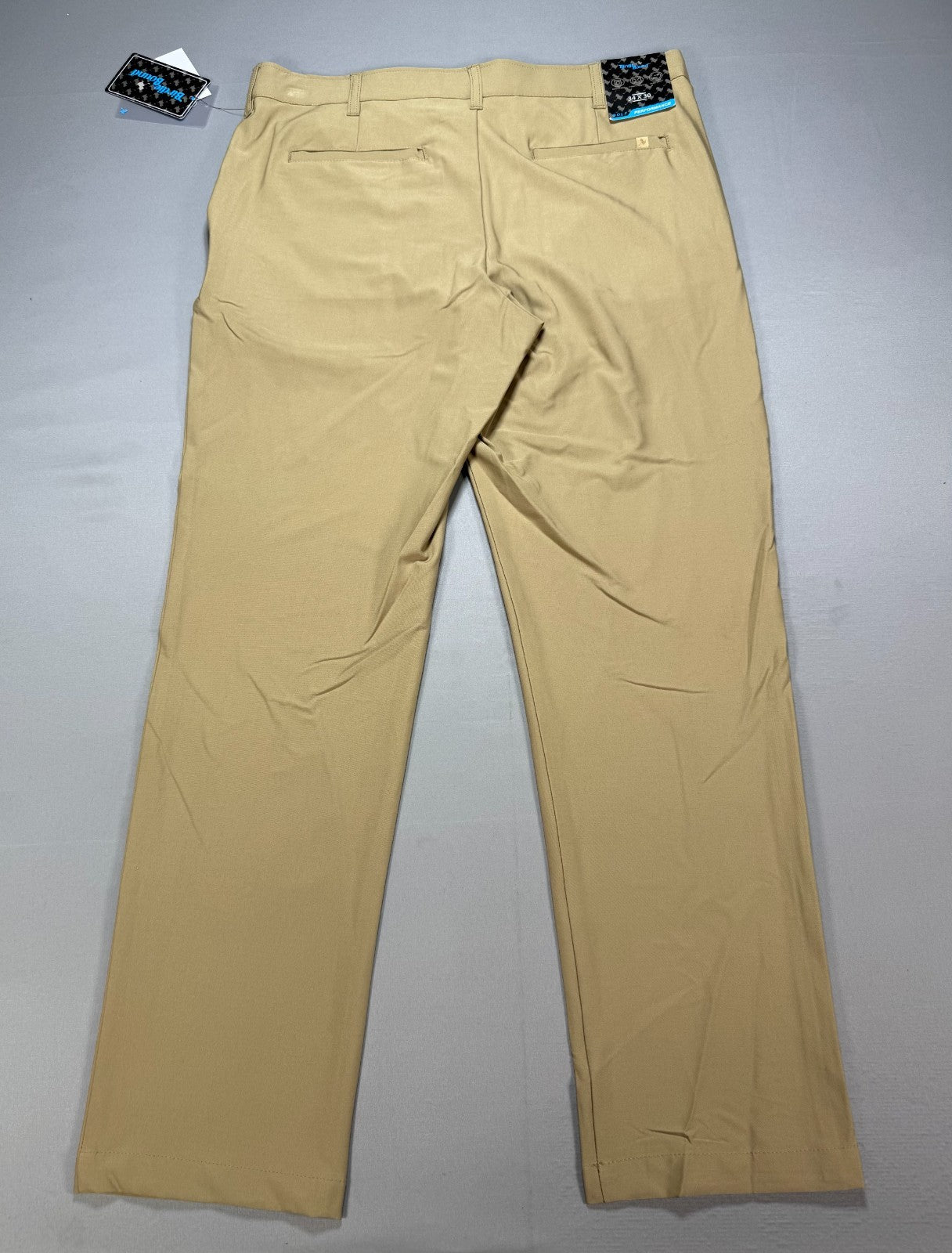 NWT Birdie Bound Golf Pants Men's 34X30 Beige Flat Front Lightweight Performance