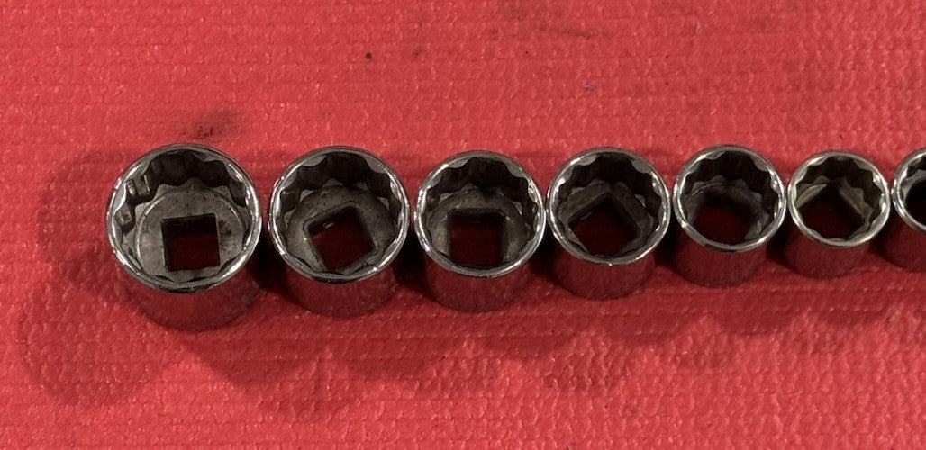 Vintage Craftsman 9pc Set 3/8" Drive 12PT SAE Shallow Socket Set Made In USA