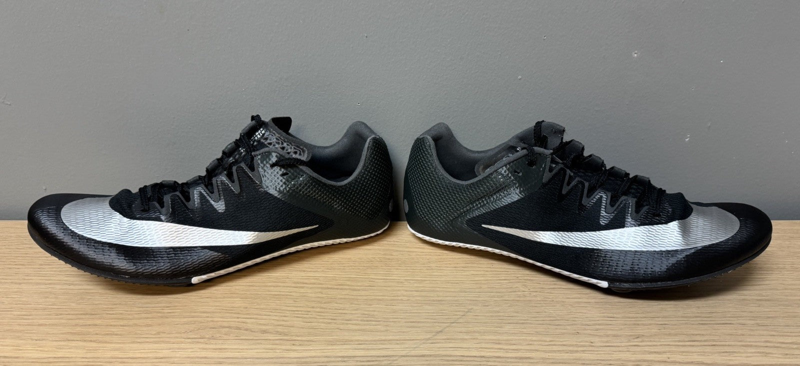 NEW Nike Zoom Rival Sprint Track Shoes MEN'S SIZE 12 Black Silver