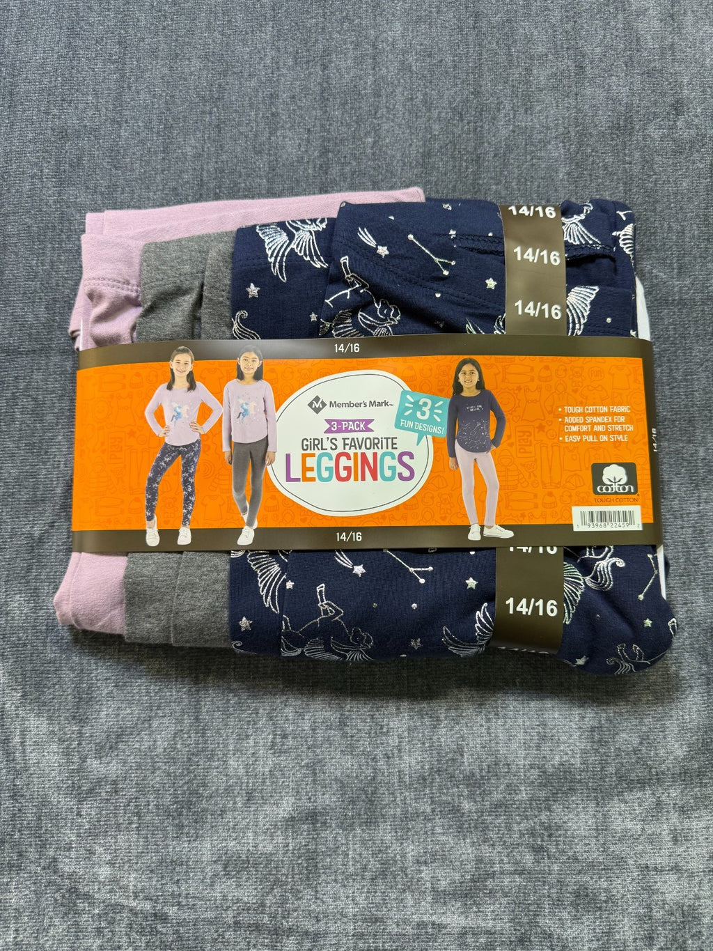 NWT Member's Mark My Favorite Leggings Girls 14/16 Multicolor Preppy - 3-Pack
