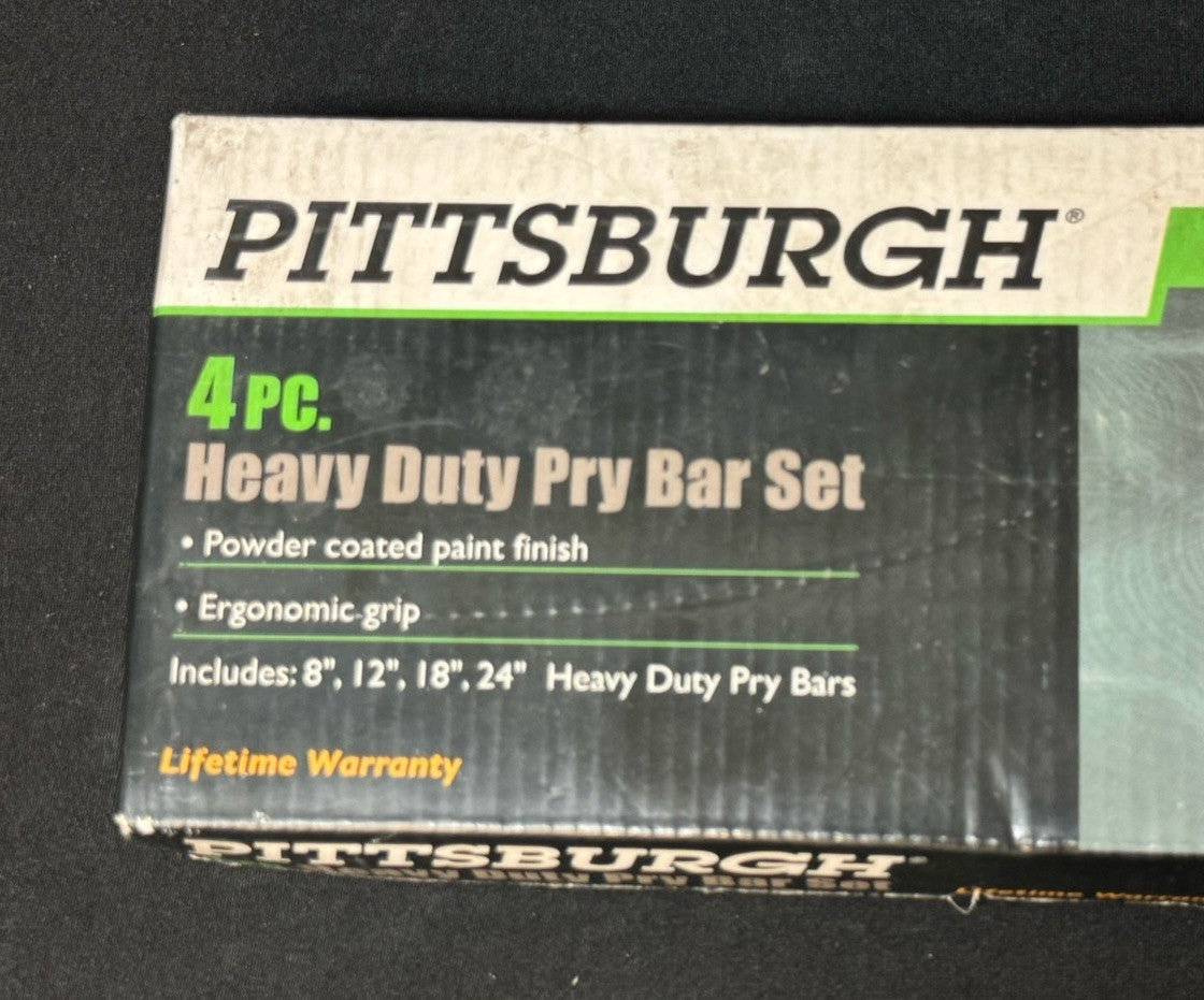 Pittsburgh Pry Bar Tool Set 4-Piece Heavy Duty High Carbon Steel Ergonomic Grip
