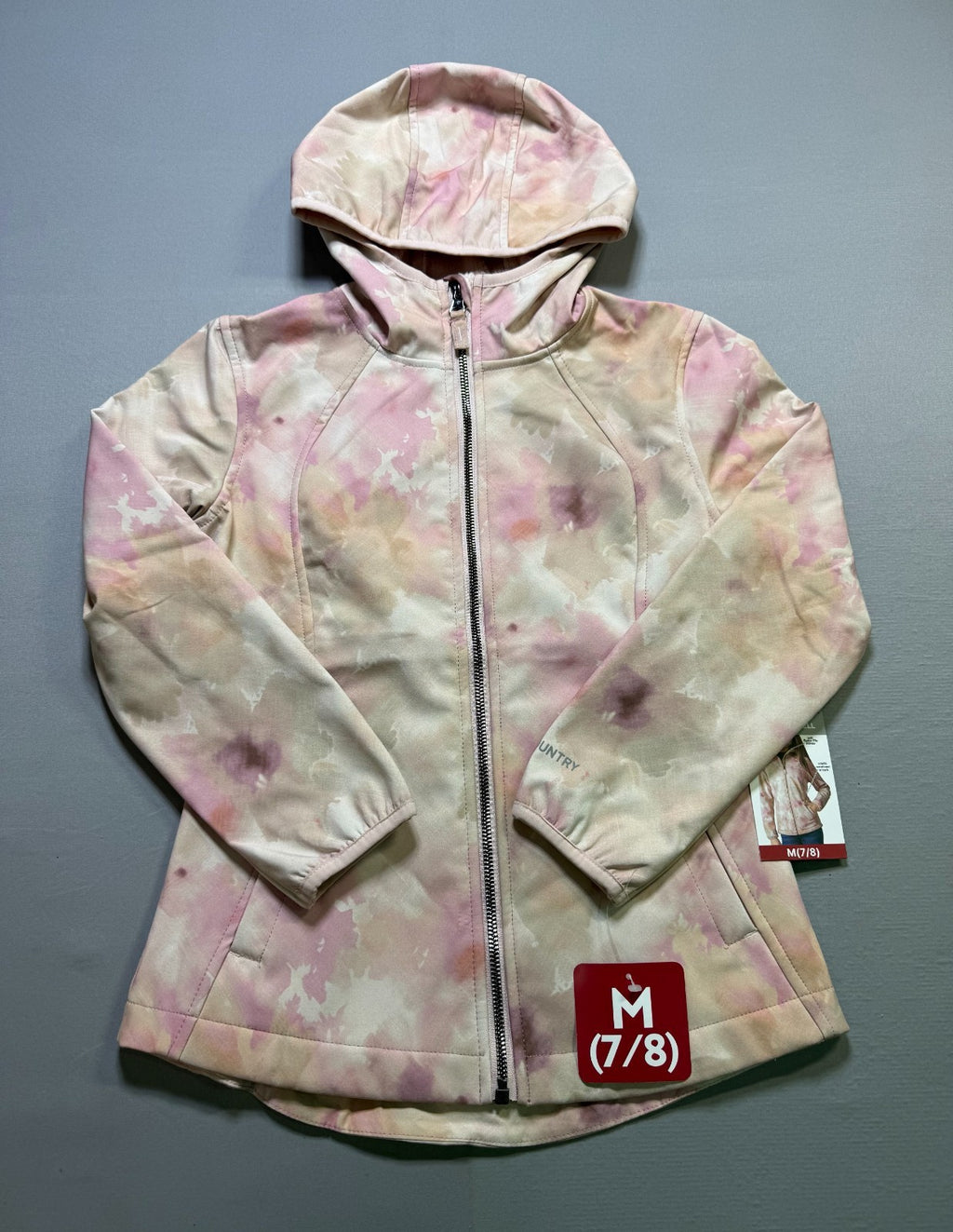 NWT Free Country Softshell Jacket Girls Medium 7/8 Pink Stretch Water Resistant