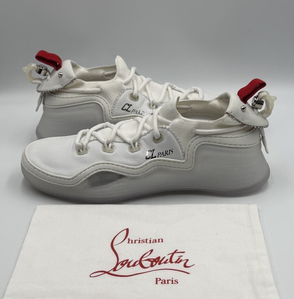 Authentic Christian Louboutin Arpoador Flat White Sneakers Size EU 41.5 US 8.5