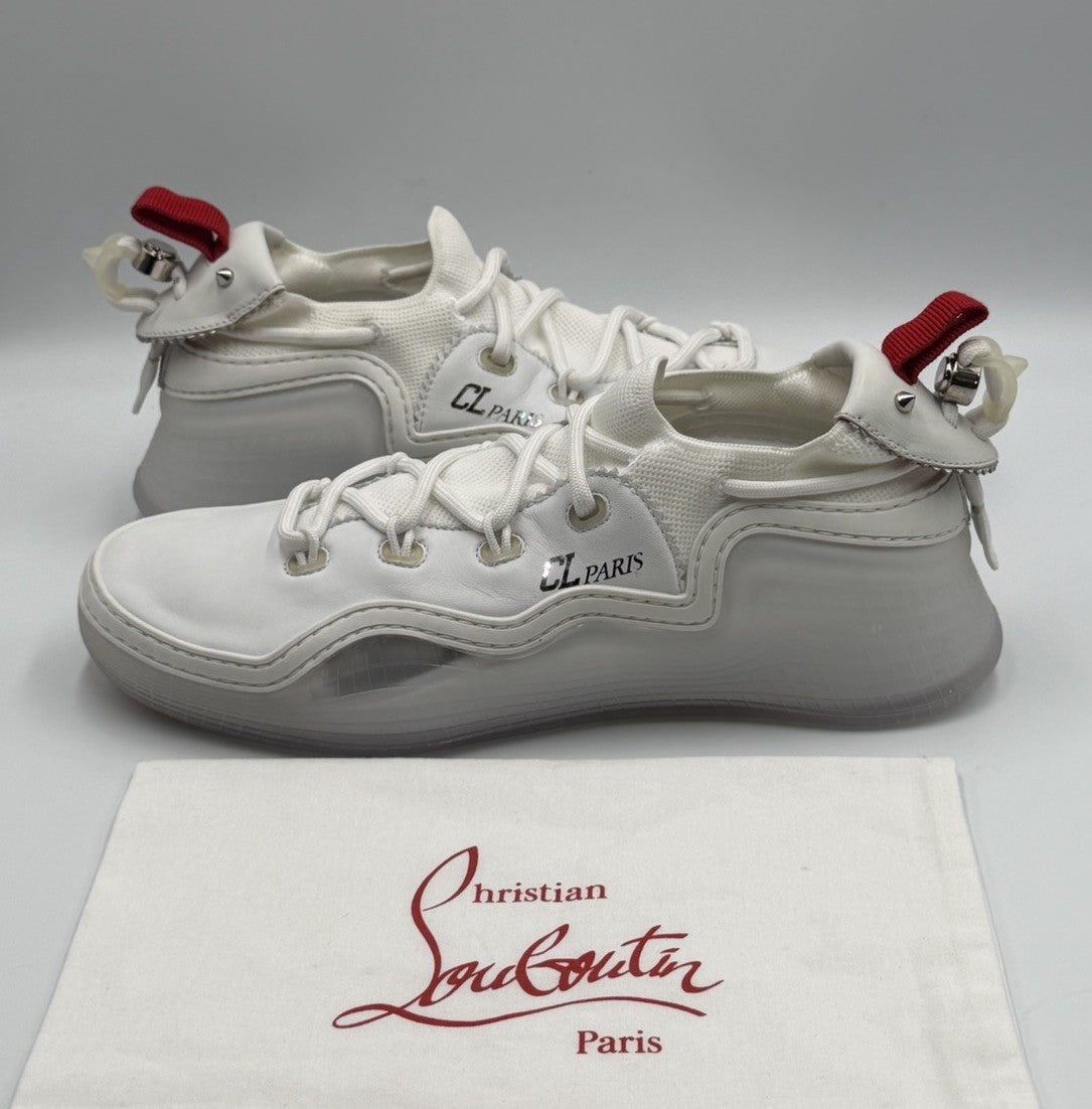 Authentic Christian Louboutin Arpoador Flat White Sneakers Size EU 41.5 US 8.5