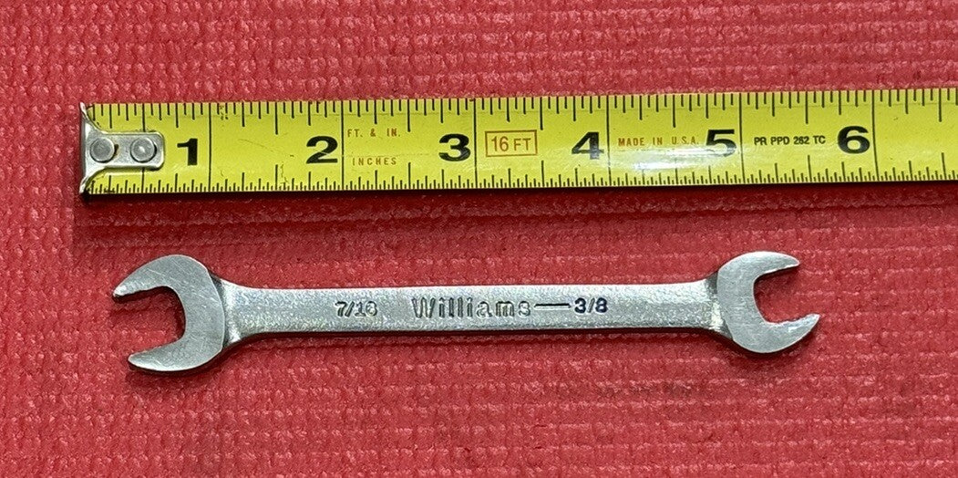 Vintage Wiliams Tools 1723, 7/16" X 3/8" Open End Wrench Made in USA !