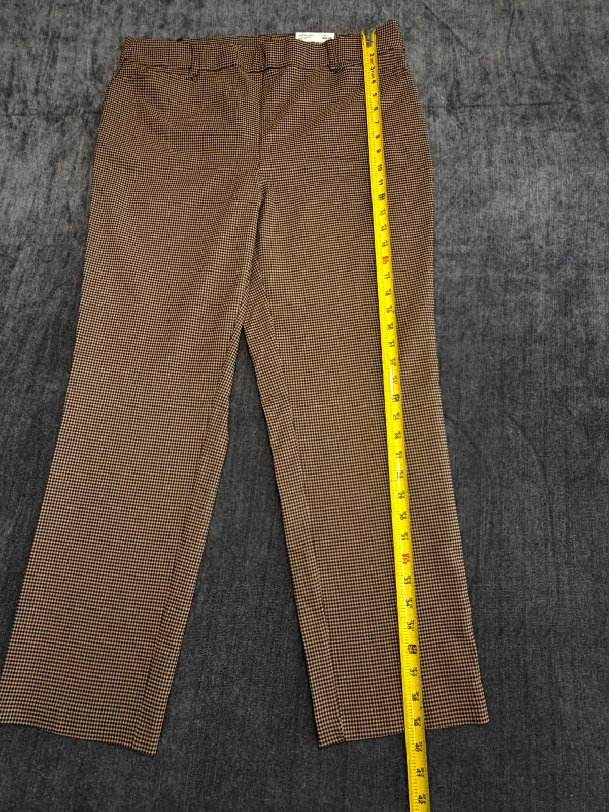 NWT Rafaella Houndstooth Pattern Stretch Pants Women's 16 Rich Khaki City Preppy