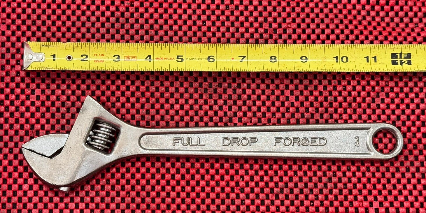 FULLER No. 12, 12” ADJUSTABLE WRENCH CHROME ALLOY MADE IN JAPAN N9