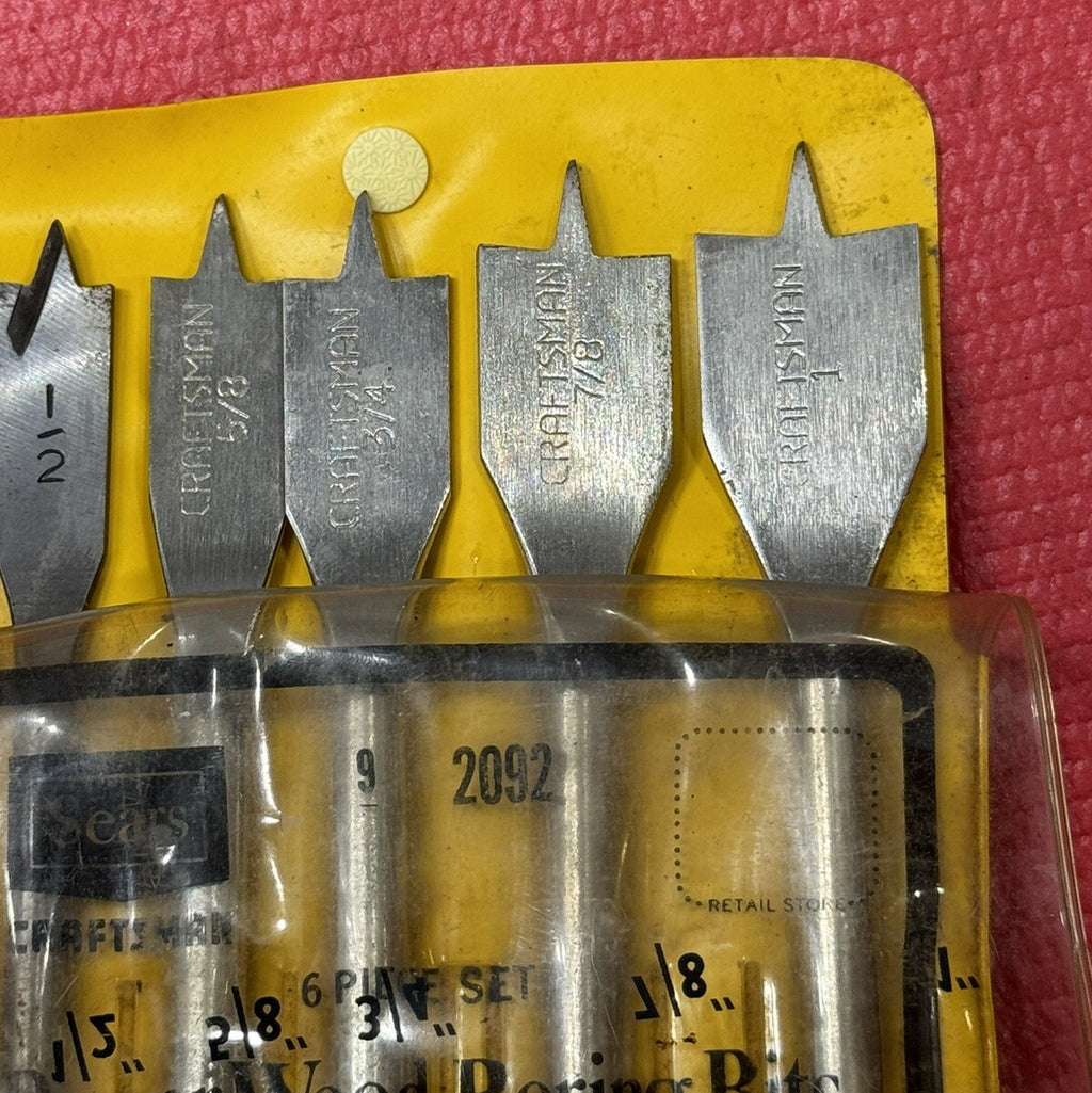 Vintage Sears Craftsman 2092 NEW 6PC Power Wood Boring Bit Set w/ OG Case USA