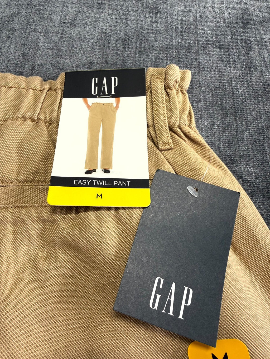 NWT Gap Easy Twill Pant Women's Medium Beige Straight Leg Elastic Waist Pull-On