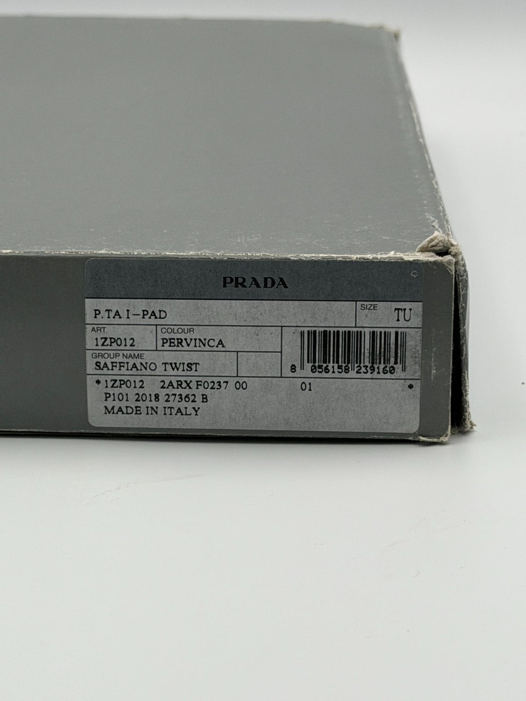 NEW Authentic Prada leather iPad Tablet Case Blue Geometric Saffiano Twist
