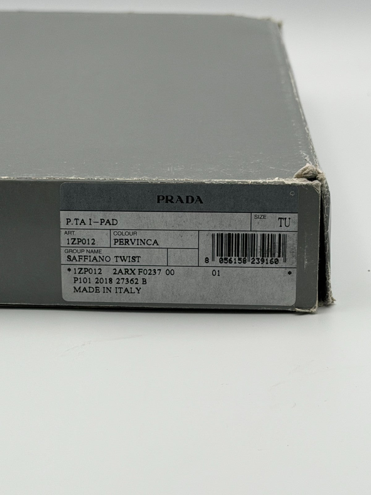 NEW Authentic Prada leather iPad Tablet Case Blue Geometric Saffiano Twist