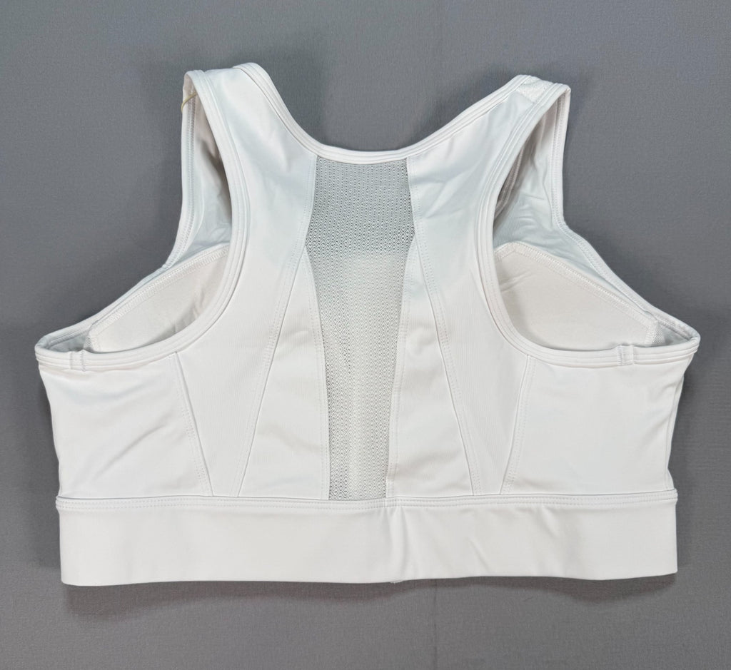 NWT Yvette Sports Bras Women's Large White Racerback Strap High Support Impact