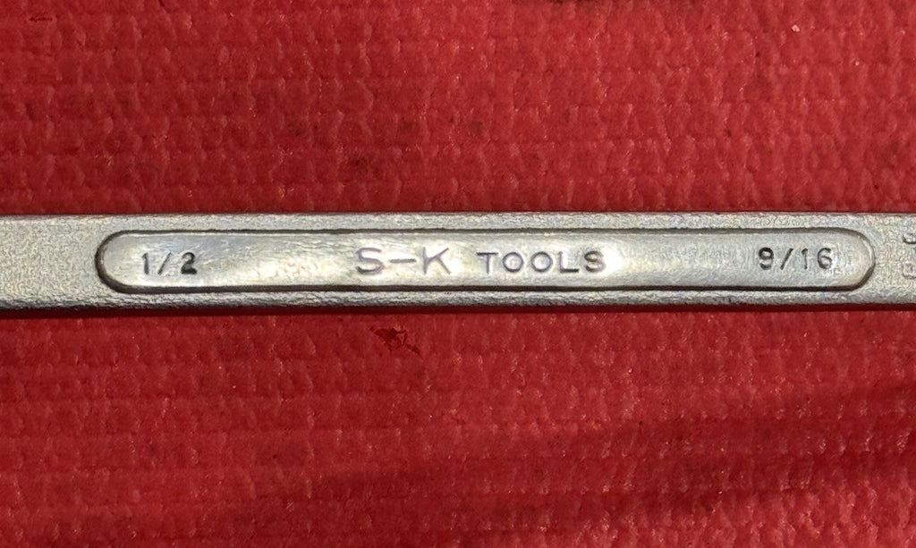 S-K Tools B-1618 1/2" x 9/16" 12 Pt Double Box End Wrench Offset Made In USA Sk